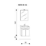 Mobile bagno sospeso Mini50 cm 50x190x42 rovere scuro by CeramicStore | Lo specialista del tuo bagno
