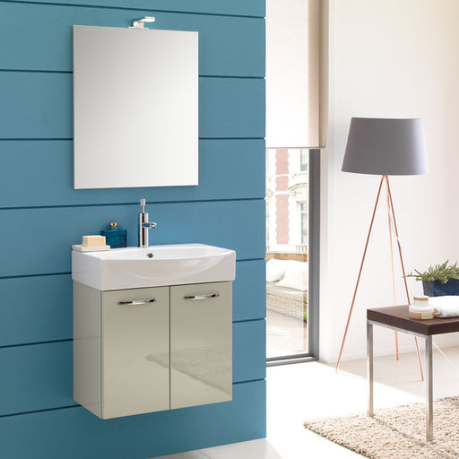 Mobile bagno sospeso Mini50 cm 50x190x40 laccato lucido grigio nuvola by CeramicStore | Lo specialista del tuo bagno
