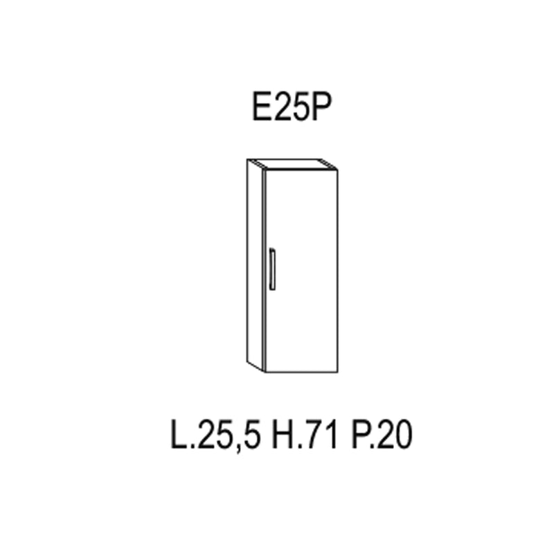 Pensile bagno sx/dx 25,5x71x20 cm laccato lucido bianco by CeramicStore | Lo specialista del tuo bagno