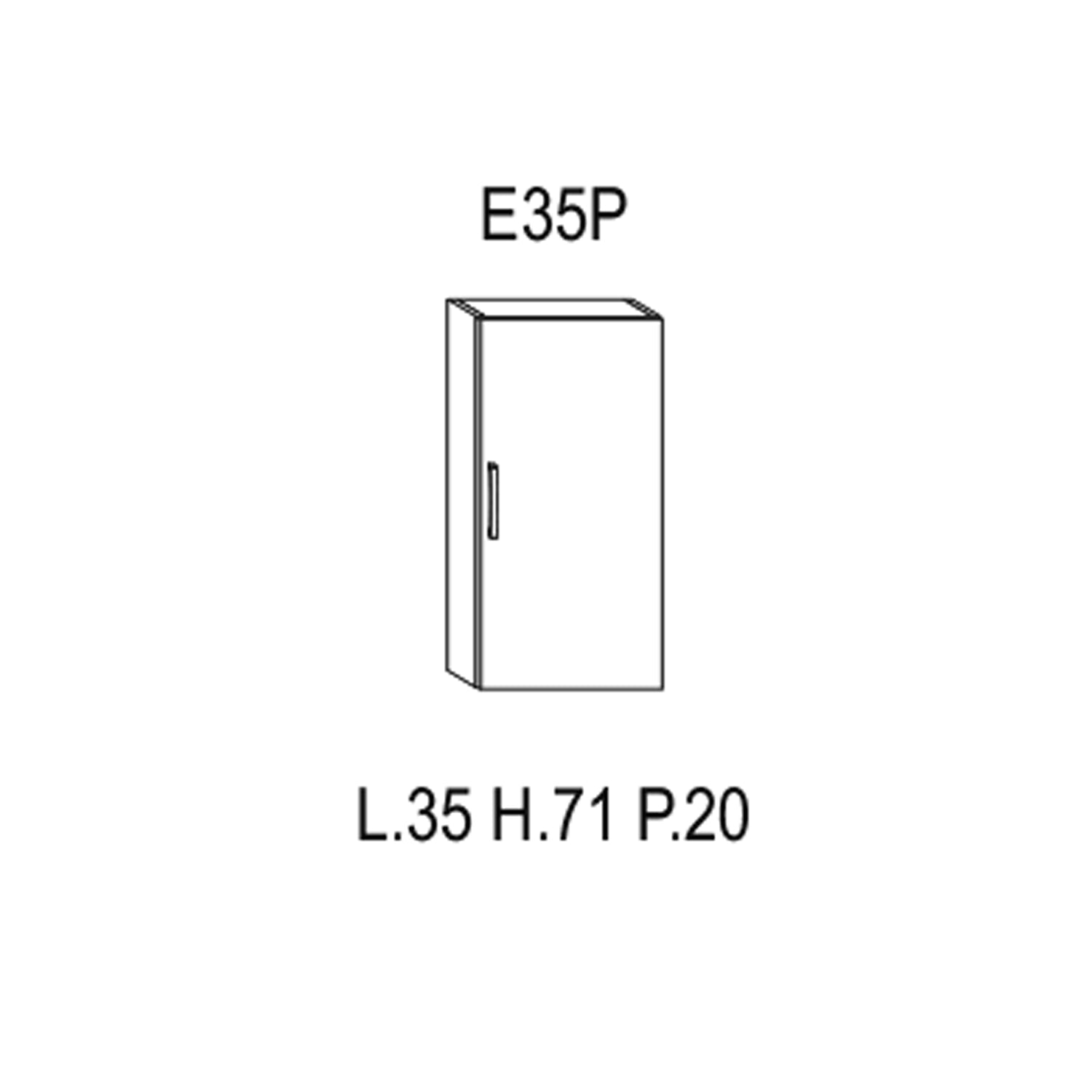 Pensile bagno sx/dx 35x71x20 cm laccato lucido bianco by CeramicStore | Lo specialista del tuo bagno