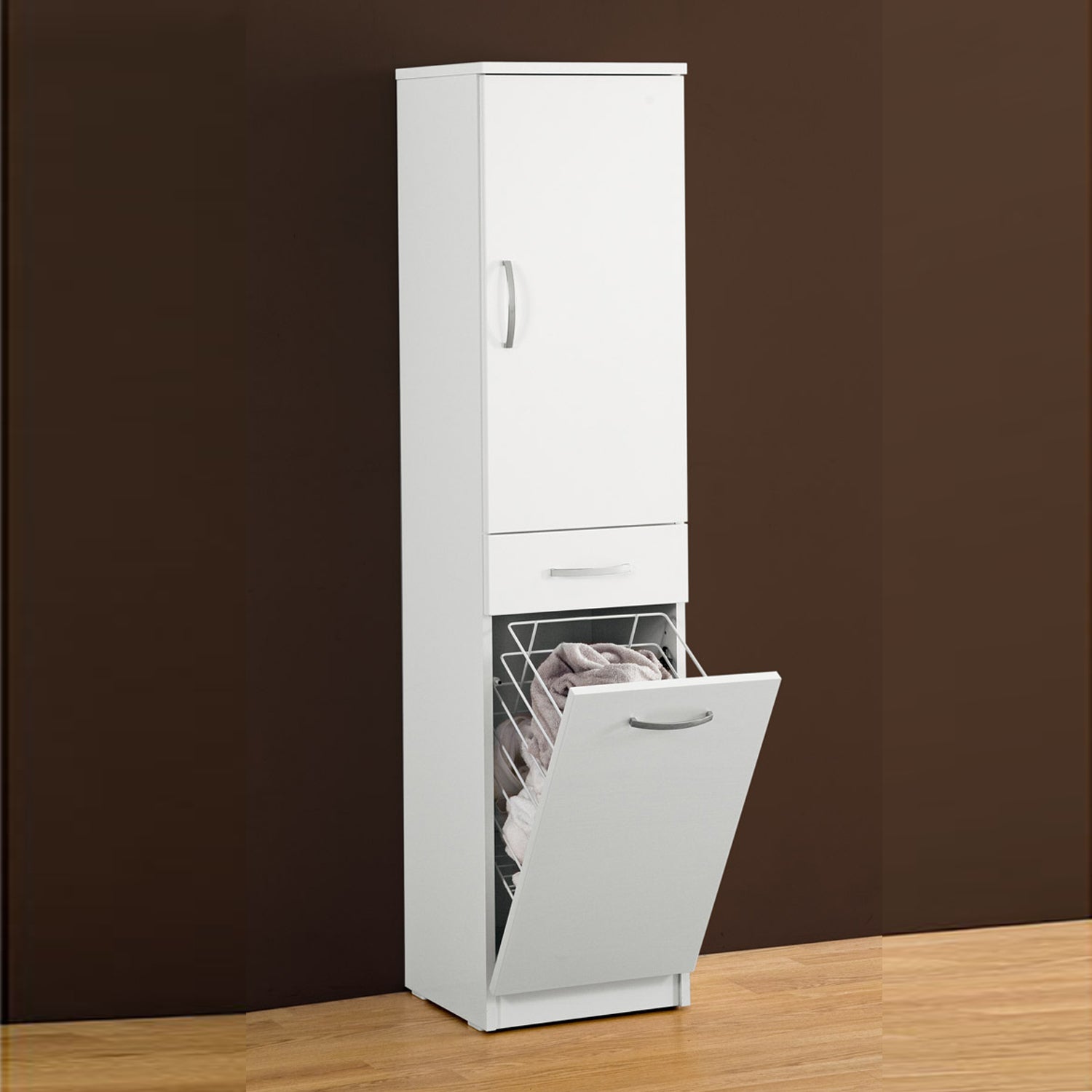 Mobile portabiancheria 35,5x149,7x35 cm laccato lucido bianco by CeramicStore | Lo specialista del tuo bagno
