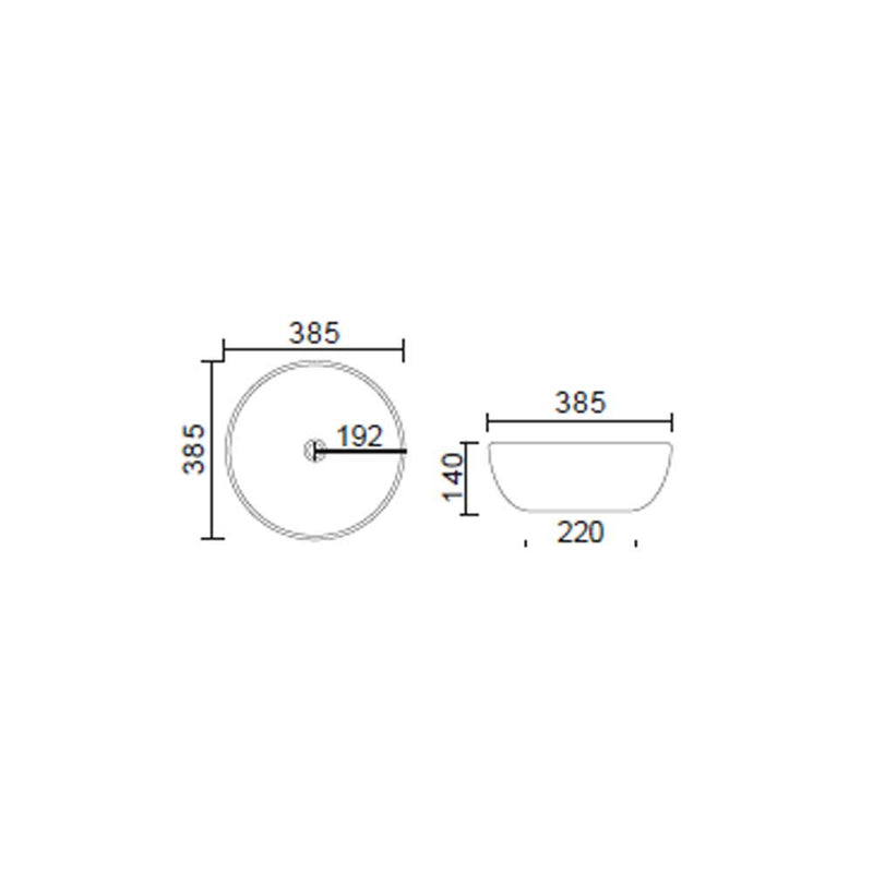Lavabo da appoggio Slim in ceramica sabbia diametro 38