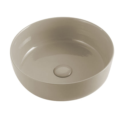 Lavabo da appoggio tondo Slim ceramica sabbia diametro 33 cm