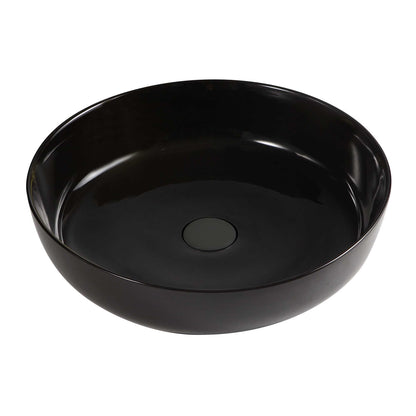 Lavabo da appoggio tondo Slim ceramica nera diametro 38