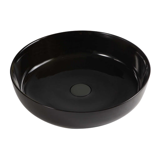 Lavabo da appoggio tondo Slim ceramica nera diametro 38