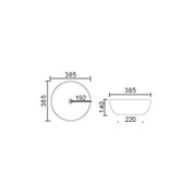 Lavabo da appoggio tondo Slim ceramica bianca diametro 38