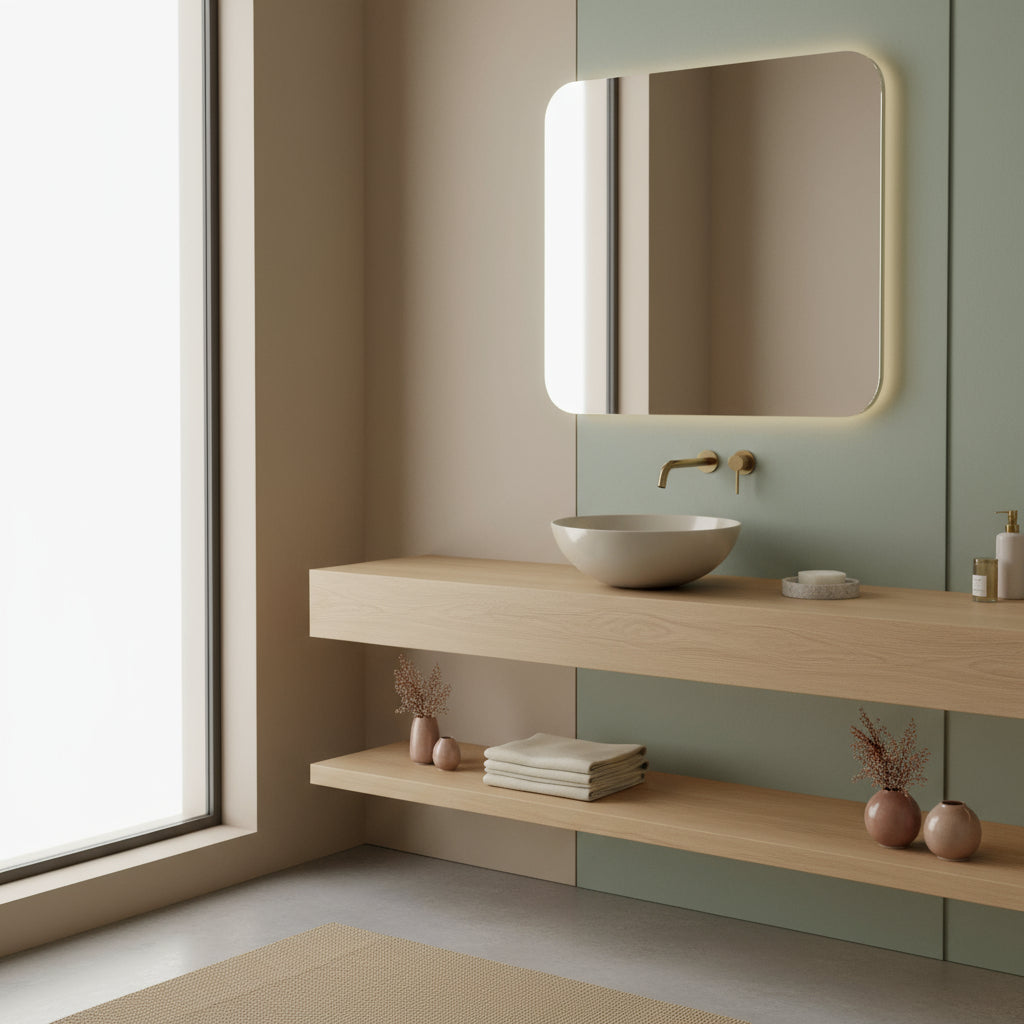 Lavabo da appoggio tondo Slim ceramica sabbia diametro 38