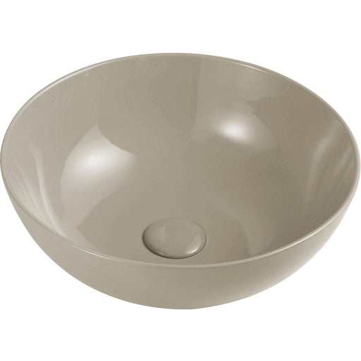 Lavabo da appoggio tondo Slim ceramica sabbia diametro 33 cm e altezza 14 cm