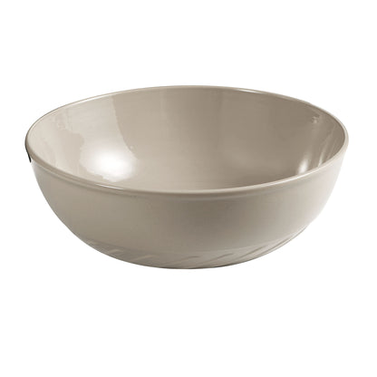 Lavabo da appoggio tondo Slim ceramica sabbia diametro 40 cm e altezza 14