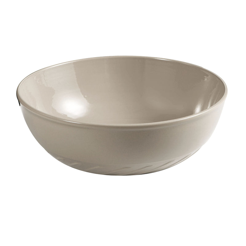 Lavabo da appoggio tondo Slim ceramica sabbia diametro 33 cm e altezza 14 cm