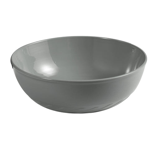 Lavabo da appoggio tondo Slim ceramica grigio cemento diametro 40 cm e altezza 14