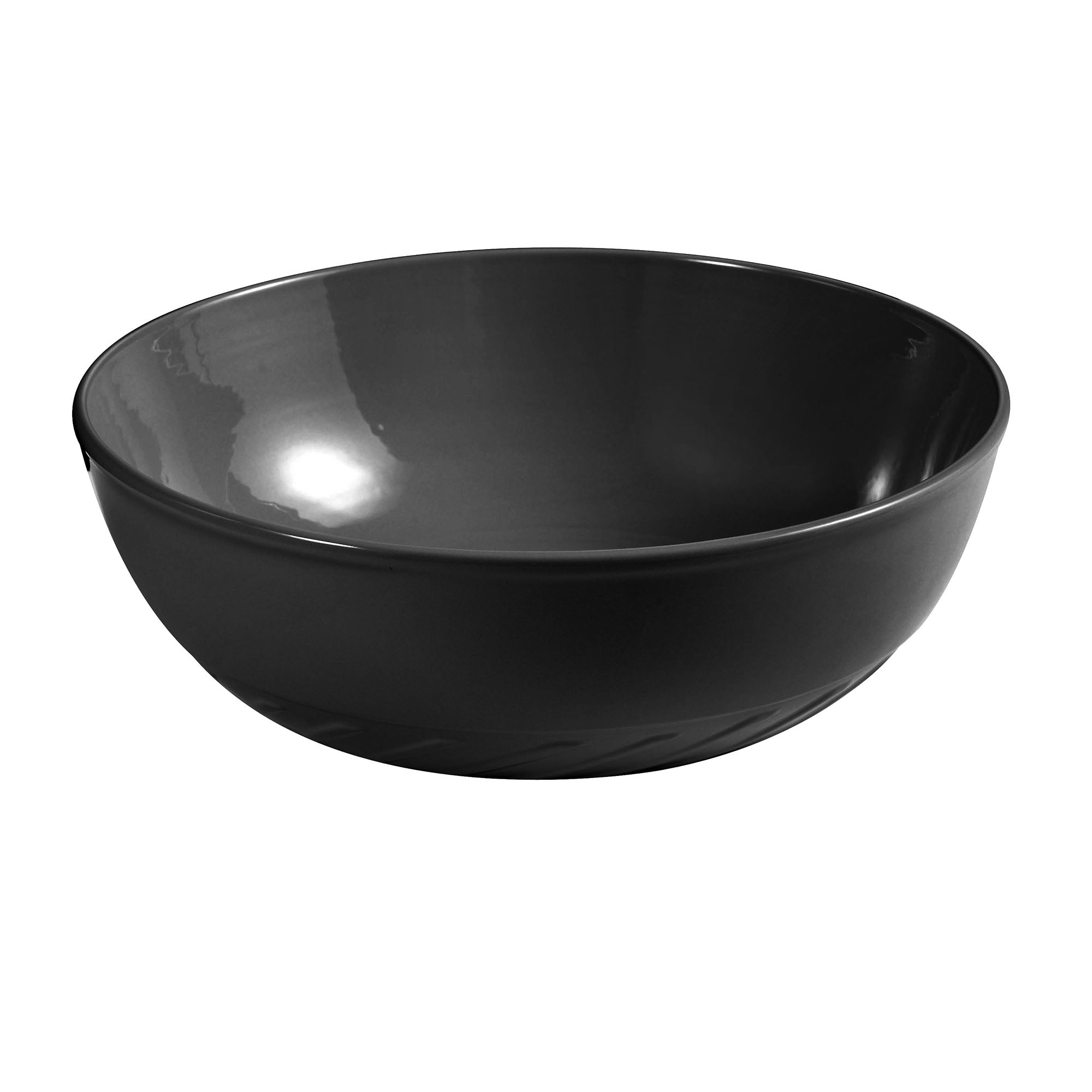 Lavabo da appoggio tondo Slim ceramica nera diametro 40 cm e altezza 14