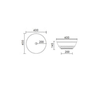 Lavabo da appoggio tondo Slim ceramica nera diametro 40 cm e altezza 14