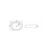 Lavabo da appoggio quadro ceramica angoli arrotondati 62x44 H.11 cm