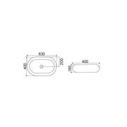 Lavabo da appoggio bianco rettangolare angoli arrotondati 63x40 H.16 cm