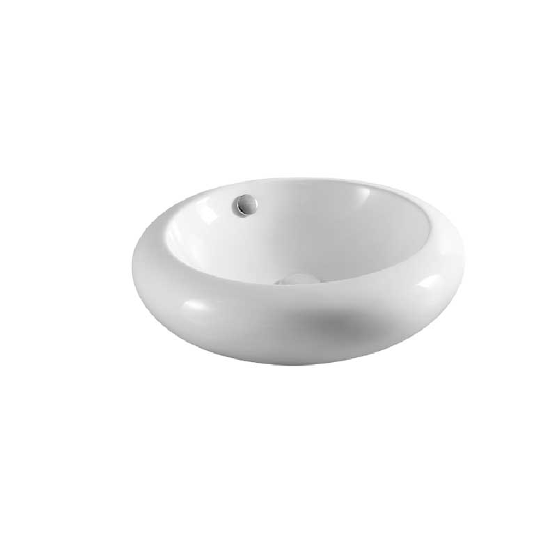 Lavabo d'appoggio tondo ceramica bianca diametro 51