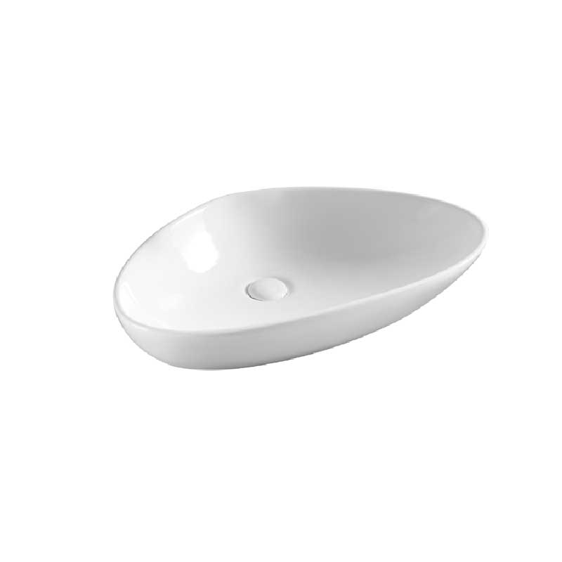 Lavabo d'appoggio design moderno ceramica bianca 58