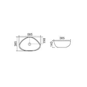 Lavabo d'appoggio design moderno ceramica bianca 58