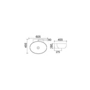 Lavabo sospeso e da appoggio in ceramica bianca dimensioni 60