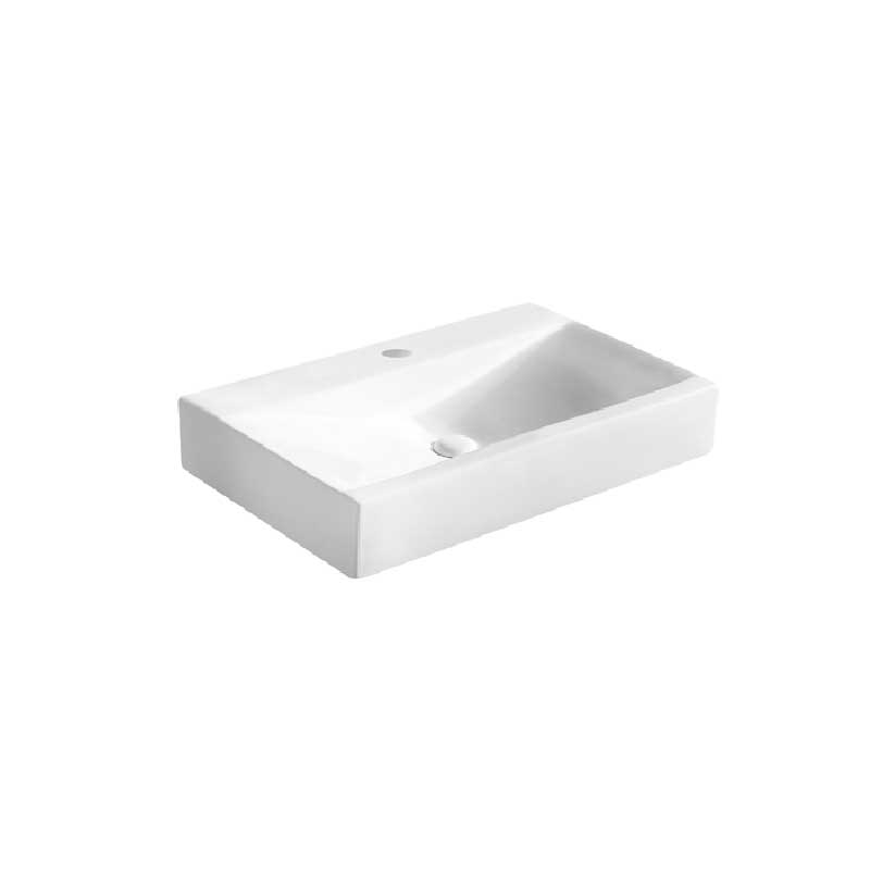 Lavabo d'appoggio ceramica bianca 70