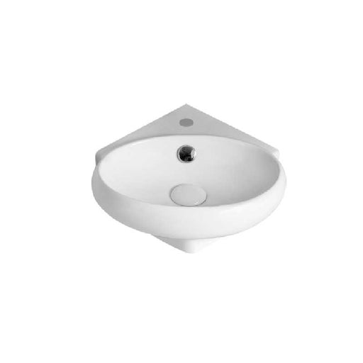 Lavabo ceramica bianca con installazione sospesa ad angolo 38x36 H.13 cm by CeramicStore | Lo specialista del tuo bagno