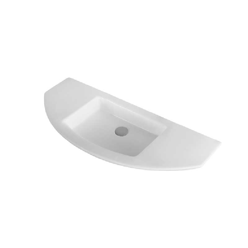 Lavabo ceramica bianca installazione sospesa 96,5x42,5 H. 13,5 con troppo pieno by CeramicStore | Lo specialista del tuo bagno