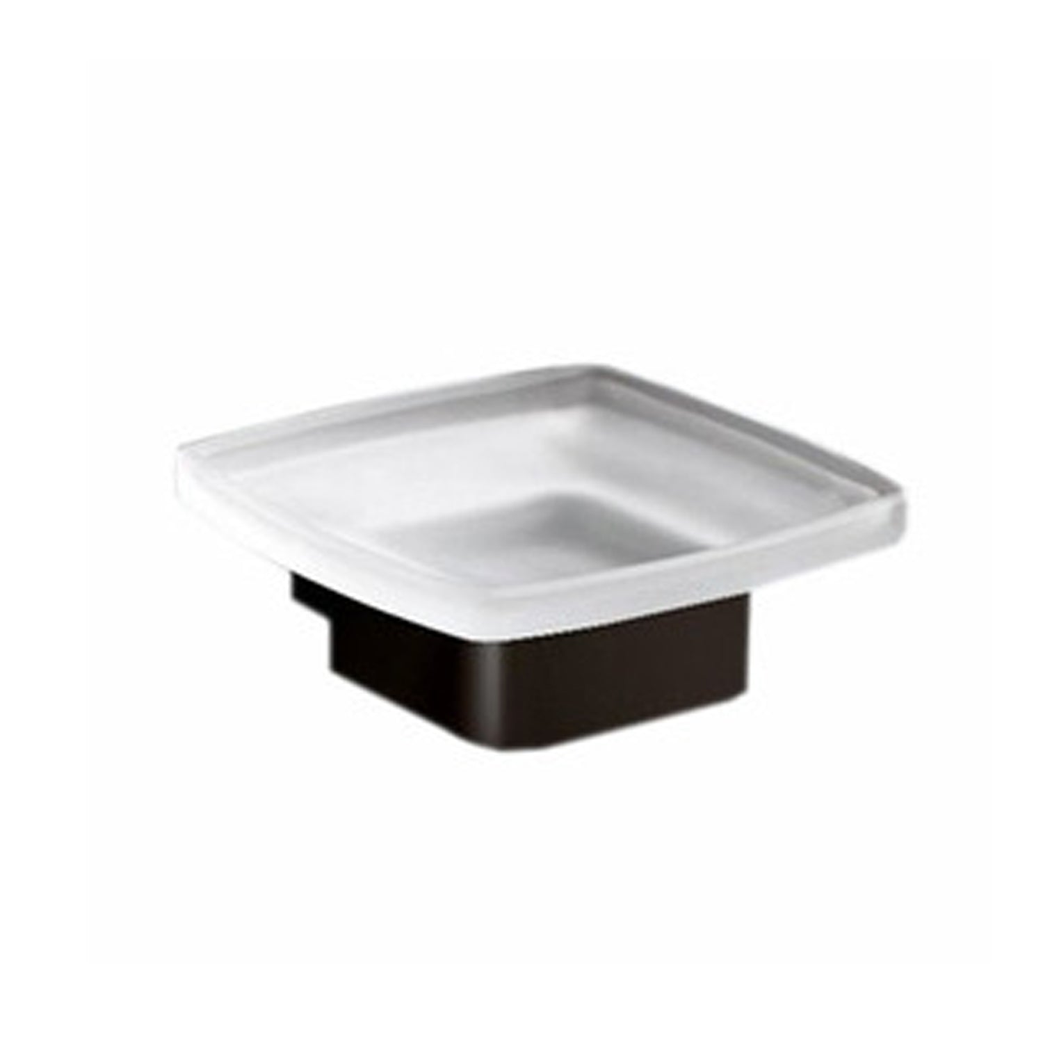 Portasapone a parete Gedy serie Lounge con contenitore in Vetro Satinato - Nero Matt by CeramicStore | Lo specialista del tuo bagno