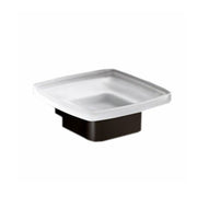 Portasapone a parete Gedy serie Lounge con contenitore in Vetro Satinato - Nero Matt by CeramicStore | Lo specialista del tuo bagno