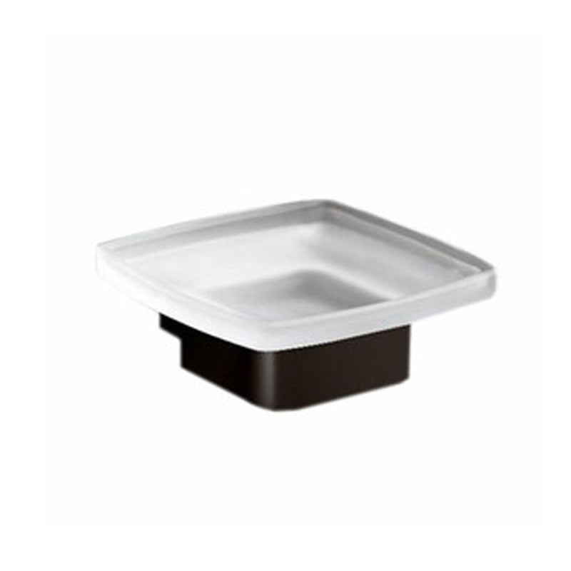 Portasapone a parete Gedy serie Lounge con contenitore in Vetro Satinato - Nero Matt by CeramicStore | Lo specialista del tuo bagno
