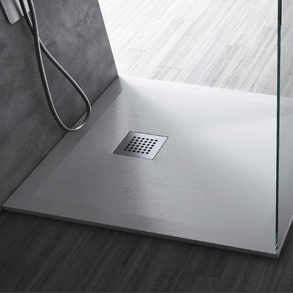 Piatto Doccia quadrato filopavimento 80x80 bianco in resina effetto pietra Emoji riducibile by CeramicStore | Lo specialista del tuo bagno
