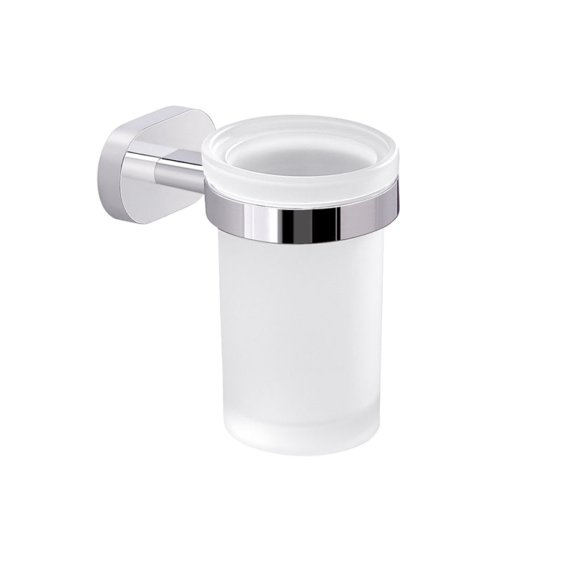Portaspazzolini a parete Gedy Bernina in vetro e acciaio cromato by CeramicStore | Lo specialista del tuo bagno