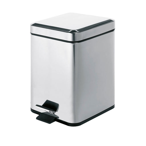 Portarifiuti quadrato Gedy Argenta 5 lt. in acciaio inox cm 20,5x24x30 by CeramicStore | Lo specialista del tuo bagno