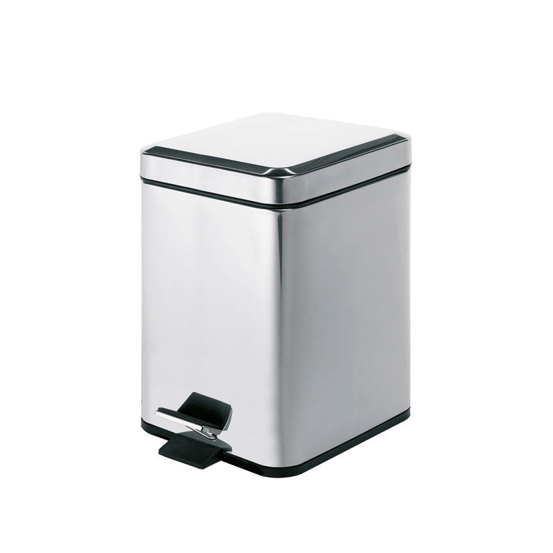 2209-13 Portarifiuti quadrato Gedy Argenta 3 lt. in acciaio inox cromato lucido cm 16,5x21,5x25 by CeramicStore | Lo specialista del tuo bagno