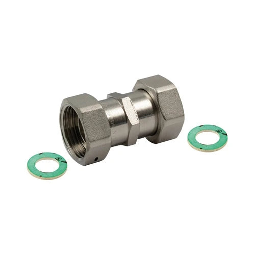 Raccordo diritto ff con girello e guarnizione piana 1 x 1
