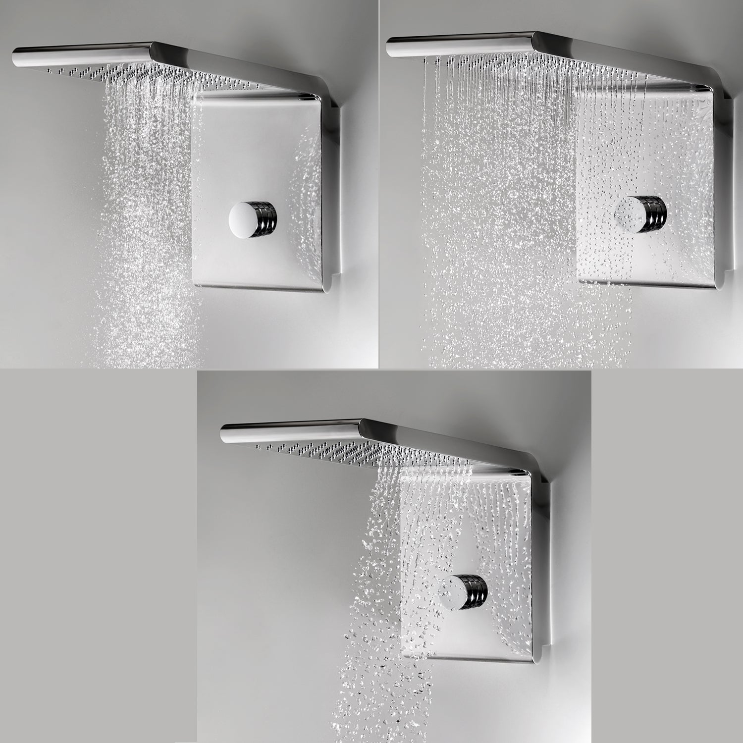 Soffione doccia Bossini Syncro Rain 3 getti acciaio inox cromato 45x20 cm by CeramicStore | Lo specialista del tuo bagno