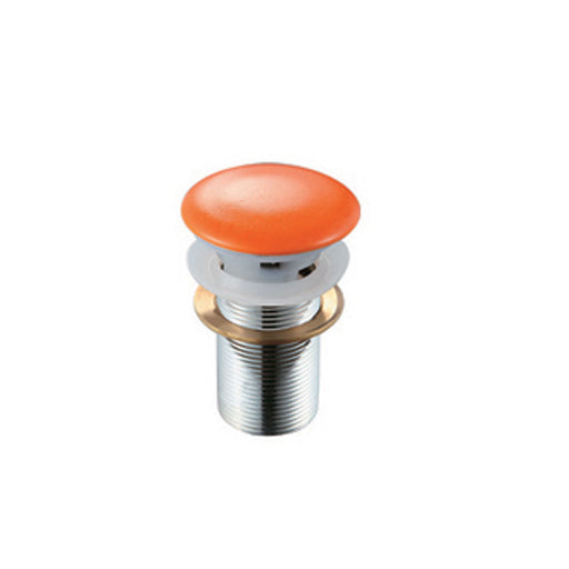 Piletta lavabo click-clack Fancy arancio con tappo tondo in ceramica senza troppo pieno by CeramicStore | Lo specialista del tuo bagno