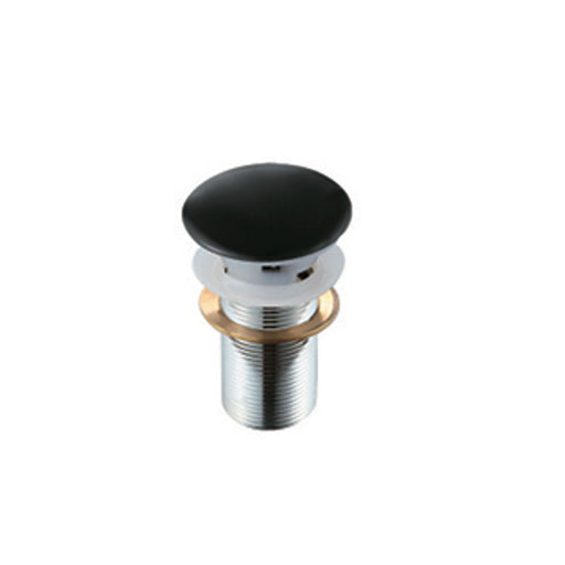 Piletta lavabo click-clack Fancy nera con tappo tondo in ceramica e troppo pieno by CeramicStore | Lo specialista del tuo bagno