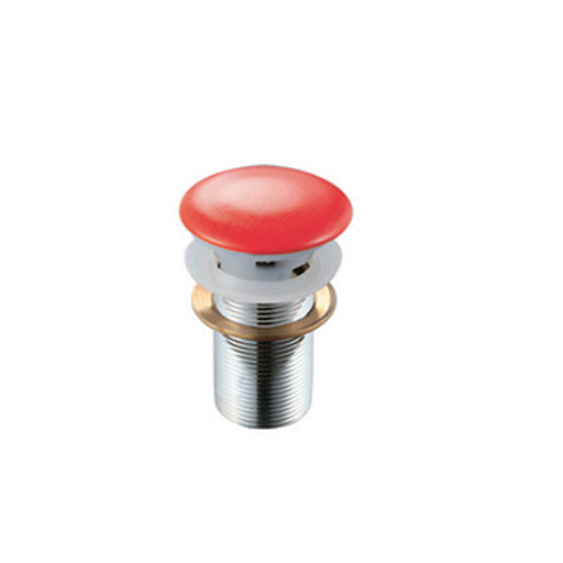 Piletta lavabo click-clack Fancy rosso corallo con tappo tondo in ceramica e troppo pieno by CeramicStore | Lo specialista del tuo bagno