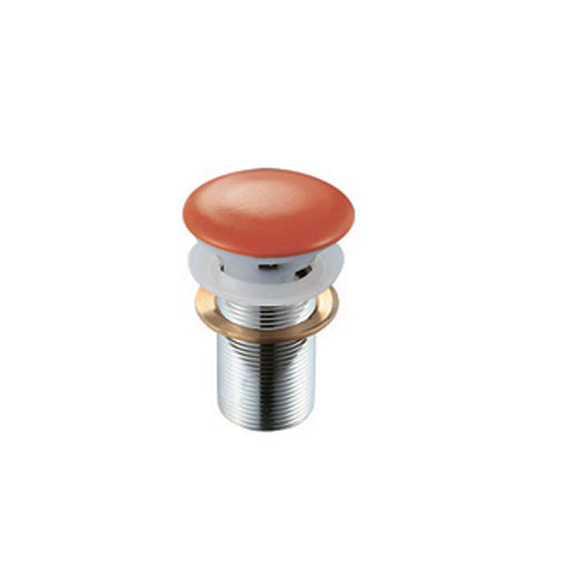 Piletta lavabo click-clack Fancy rosso mattone con tappo tondo in ceramica e troppo pieno by CeramicStore | Lo specialista del tuo bagno
