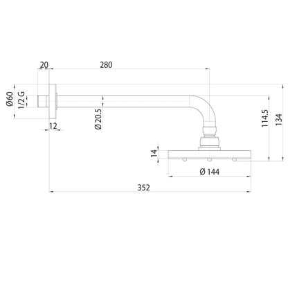 Soffione doccia tondo a parete Bossini Nebulizair diametro 140 mm by CeramicStore | Lo specialista del tuo bagno