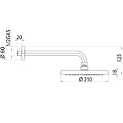 Soffione doccia tondo in ABS cromo lucido Bossini Agua diametro 210 mm by CeramicStore | Lo specialista del tuo bagno