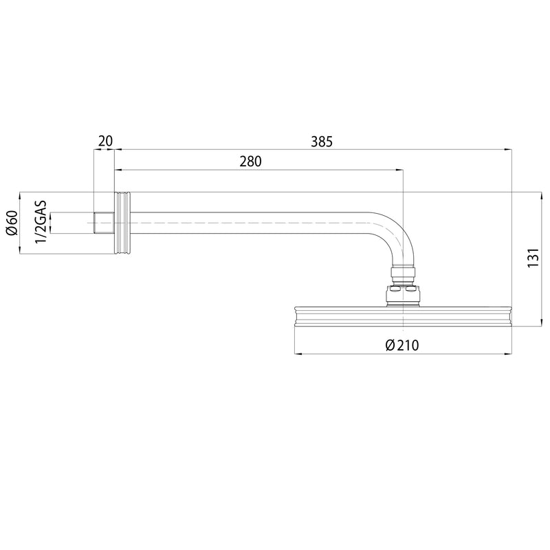 Soffione doccia tondo ottone cromato Bossini Liberty-Gom diametro 210 mm by CeramicStore | Lo specialista del tuo bagno