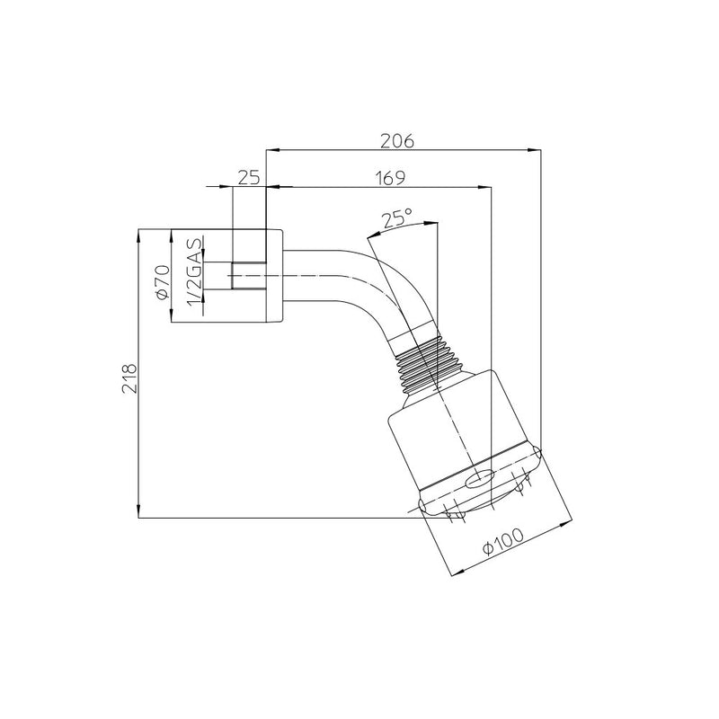 Bossini Fresh soffione doccia con braccio 1/2 '' MM cromo satinato by CeramicStore | Lo specialista del tuo bagno