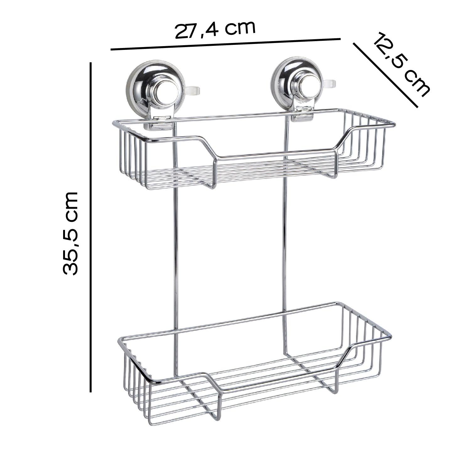 Portaoggetti doccia doppio in filo di Gedy serie Hot - Cromato by CeramicStore | Lo specialista del tuo bagno