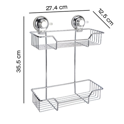 Portaoggetti doccia doppio in filo di Gedy serie Hot - Cromato by CeramicStore | Lo specialista del tuo bagno