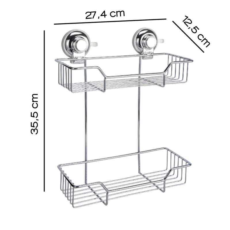 Portaoggetti doccia doppio in filo di Gedy serie Hot - Cromato by CeramicStore | Lo specialista del tuo bagno