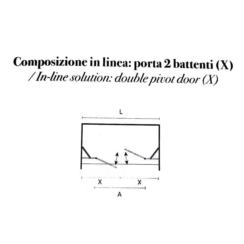 Porta doccia apertura 2 battenti reversibile per nicchia da 180 cm modello Demetra in cristallo trasparente 6 mm by CeramicStore | Lo specialista del tuo bagno