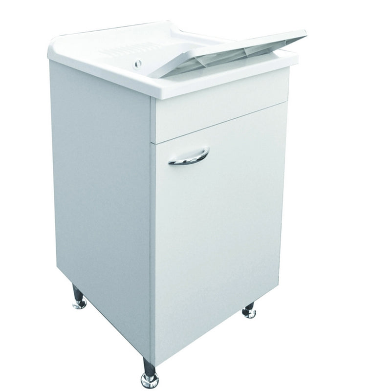 Lavatoio lavanderia con mobile idrofugo e vasca in resina 50x50x23,5 cm color bianco e completo di tavoletta by CeramicStore | Lo specialista del tuo bagno
