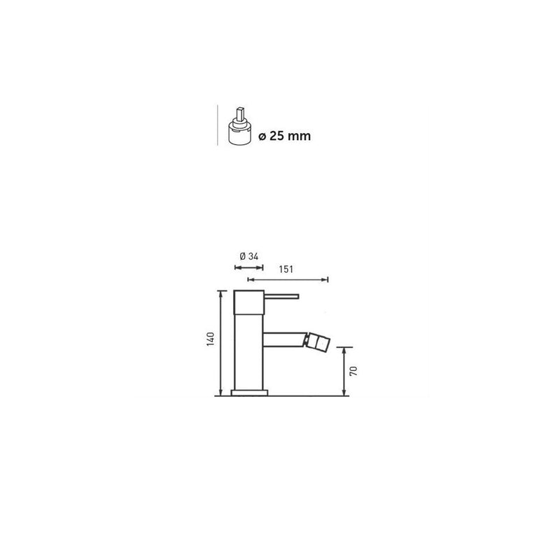 Miscelatore bidet monocomando in ottone nero opaco della serie minimal Keller taps by CeramicStore | Lo specialista del tuo bagno