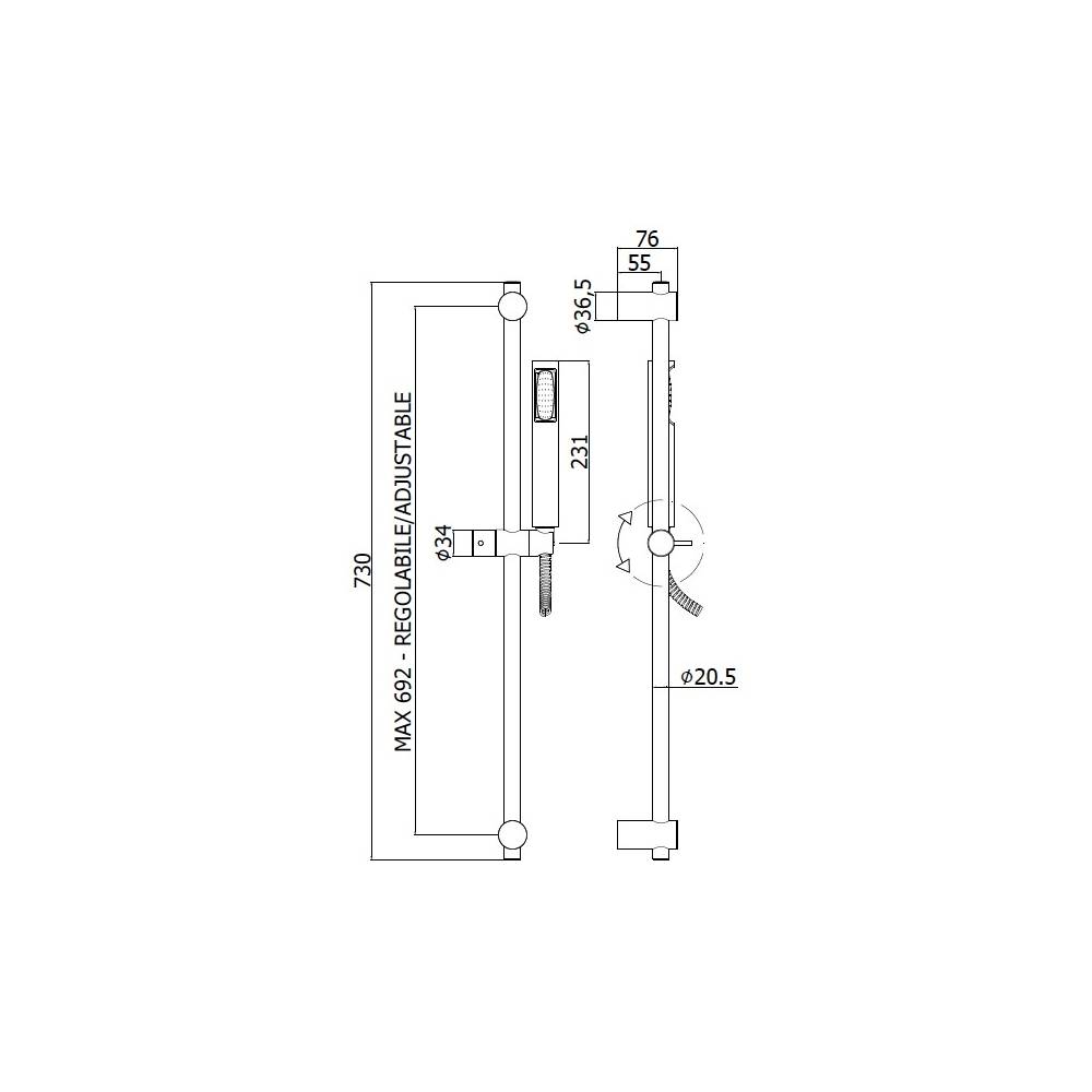 Set saliscendi con doccia tonda minimale e miscelatore doccia esterno Stick cromo Paffoni by CeramicStore | Lo specialista del tuo bagno